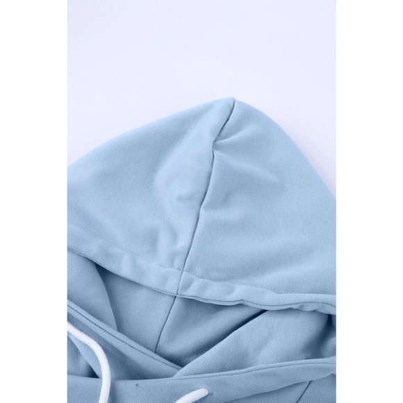 ORANGE GRAY BLUE COWL NECK SLOPING POCKETED DRAWSTRING HOODIE SIZE XL (16-18) - Picture 7 of 11